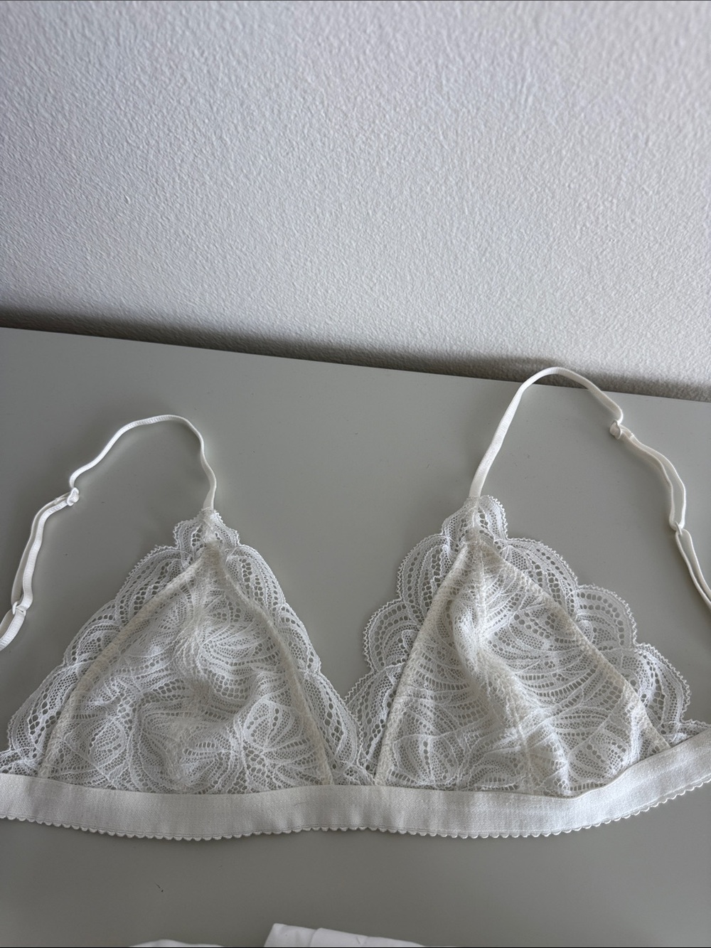 Talula White Lace Triangle Bralette